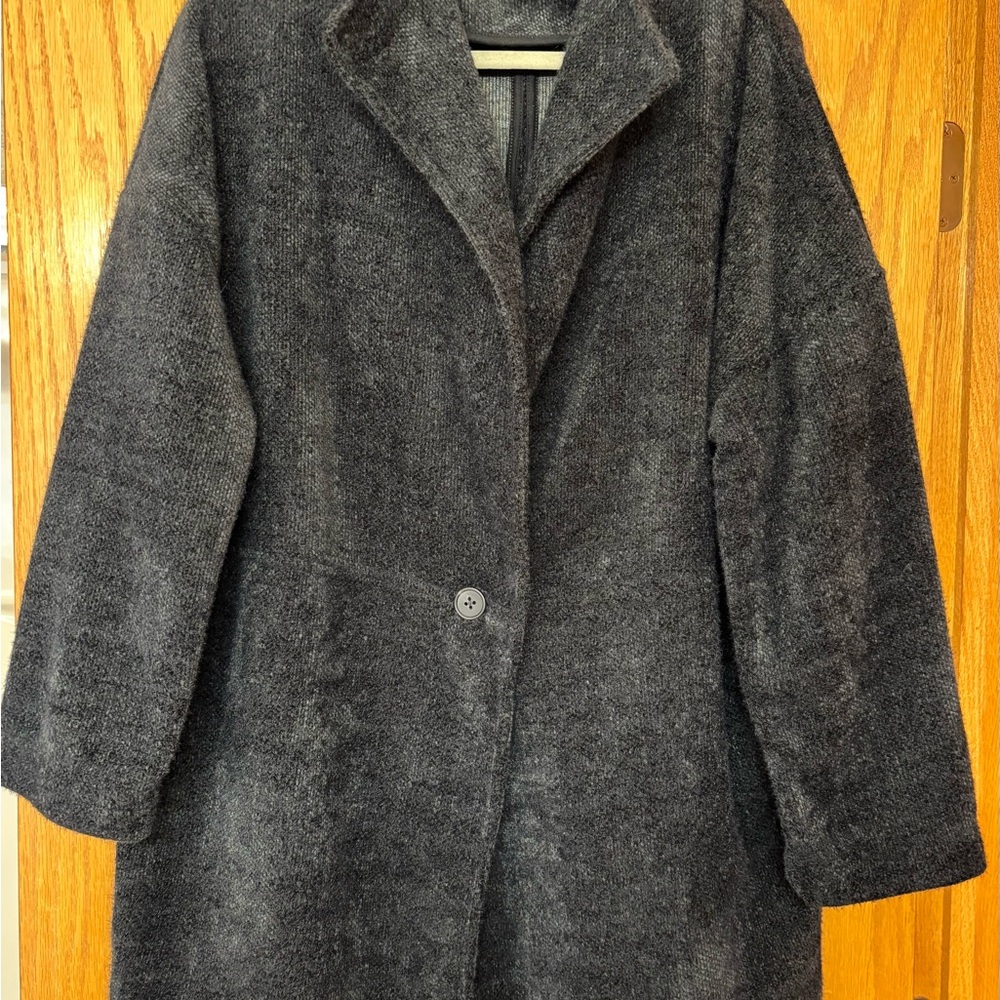 NWOT Banana Republic Factory Dark Charcoal Gray Teddy Jacket